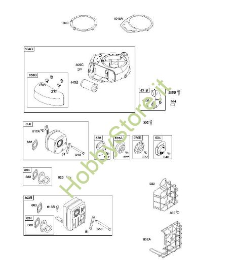 A - Depuratore aria, alloggiamento ventola, sistema di scarico B&S - 21 €¦ 21R807-0012-B5 brand Stihl